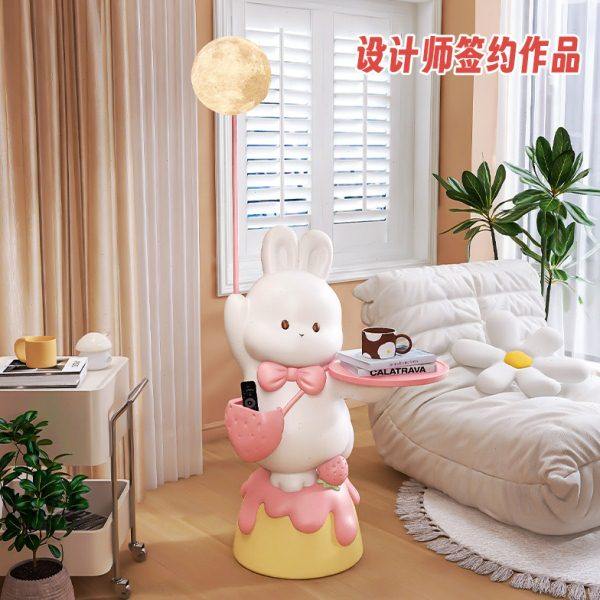 可爱兔子边几客厅儿童卧室沙发旁边大型落地摆件床头柜落地灯一体,淘宝优惠券,粉丝福利购,淘宝优惠卷