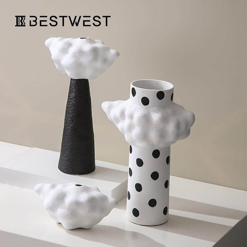 Bestwest后现代陶瓷艺术花瓶摆件门店展厅软装饰品工艺品花器,淘宝优惠券,粉丝福利购,淘宝优惠卷