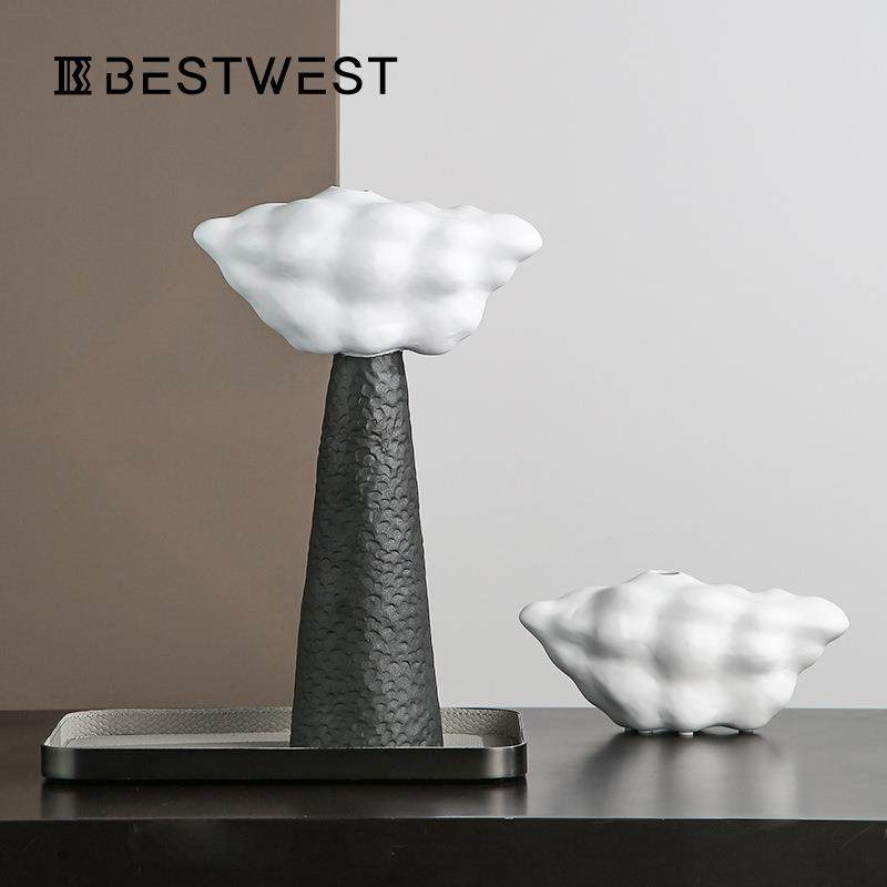 Bestwest后现代陶瓷艺术花瓶摆件门店展厅软装饰品工艺品花器,淘宝优惠券,粉丝福利购,淘宝优惠卷