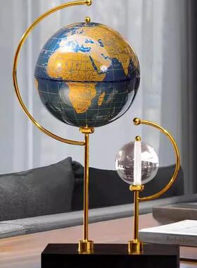 现代轻奢水BJ-0257晶地球摆公视室桌面创意办家居客厅电柜金色工
