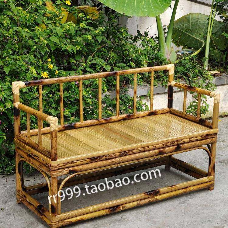 新中式座竹制沙发双客厅简长45147椅排约椅长凳椅子藤编人三人椅,淘宝优惠券,粉丝福利购,淘宝优惠卷