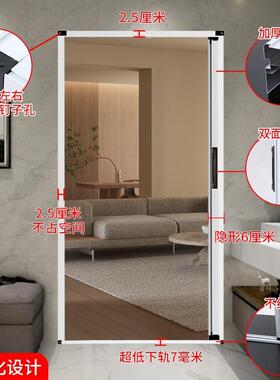 蜂巢隔断门厨房卫生间浴室折叠门铝合金无轨免打孔简易平移推新品