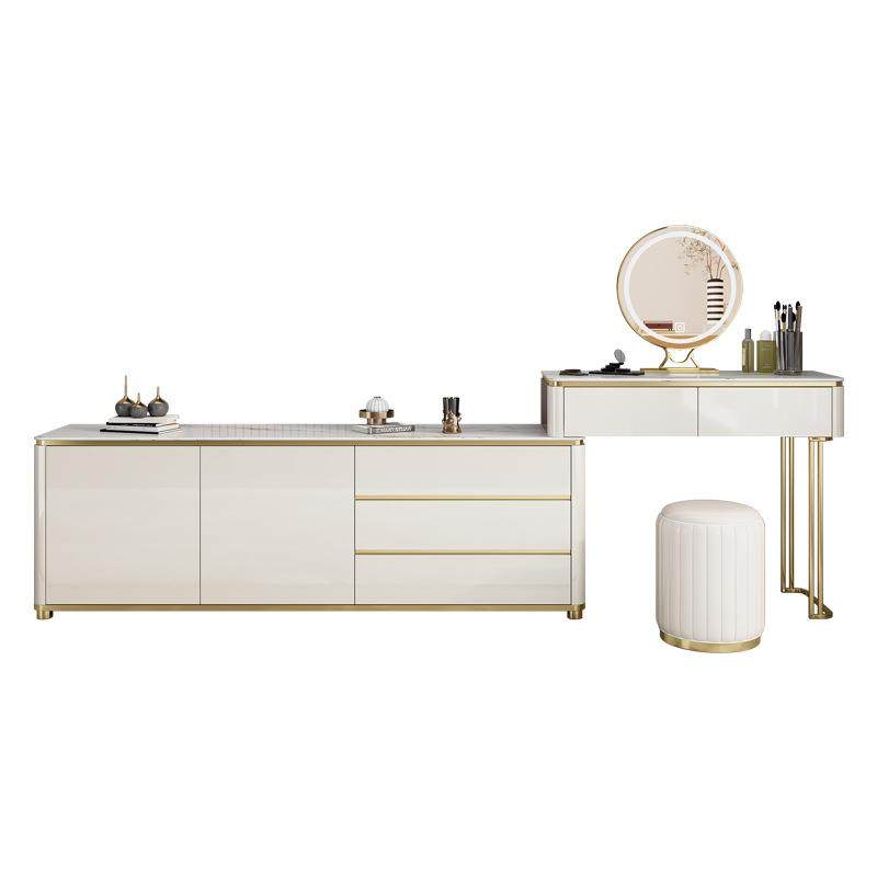 意式轻奢梳妆台多功能大容量储物可旋转伸缩化妆桌客厅电视柜一体,淘宝优惠券,粉丝福利购,淘宝优惠卷