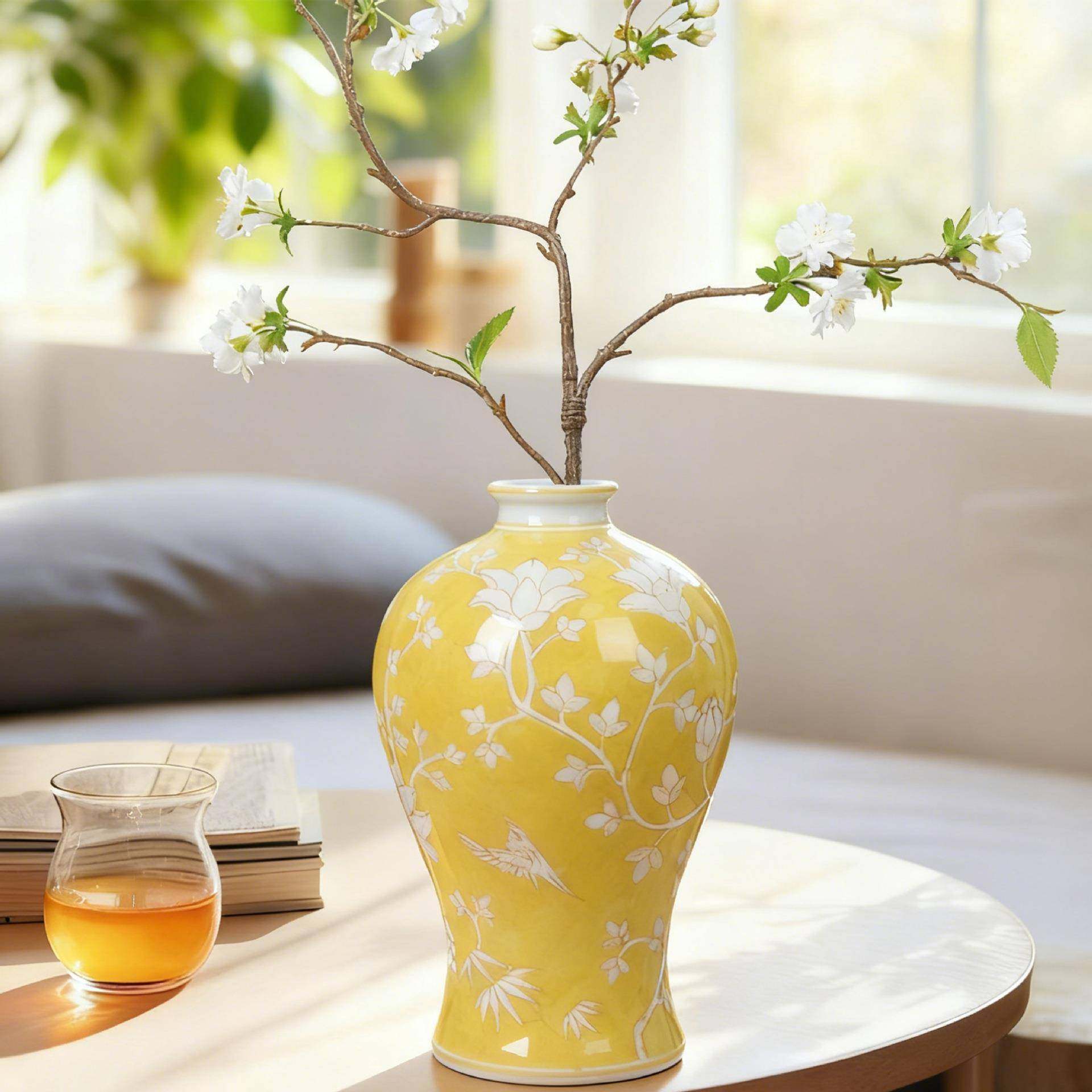 青花瓷中式复古陶瓷插花花瓶轻奢客厅餐桌装饰摆件陶罐釉下彩花瓶,淘宝优惠券,粉丝福利购,淘宝优惠卷