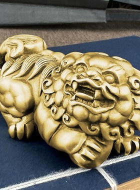 纯黄铜貔貅抱球手把件男士盘玩招财车载内饰送礼佳品招财富贵摆件