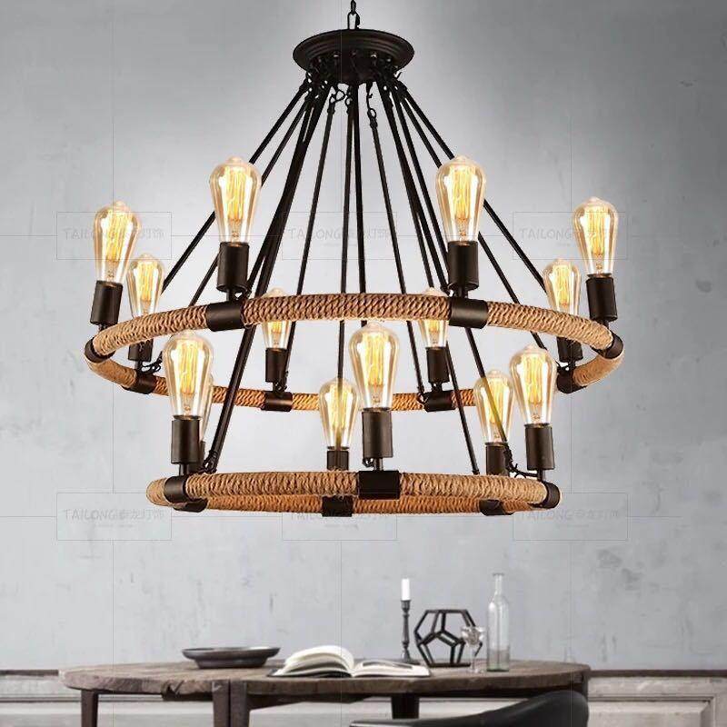 复古铁艺麻创绳loft服厅餐装店理发店厅意灯饰咖啡673美式乡村吊,淘宝优惠券,粉丝福利购,淘宝优惠卷