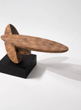 样板间摆件A106侘寂复奇古做风旧抽象平衡软木雕塑酒店玄关柜子新