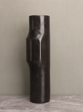 新中式大理石黑色花器花插样板房售楼部卧室书房桌面玄关饰品摆件