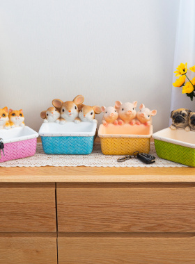 玄关钥匙收纳摆件欧式家居客厅装饰进门口鞋柜收纳盘创意家装摆设