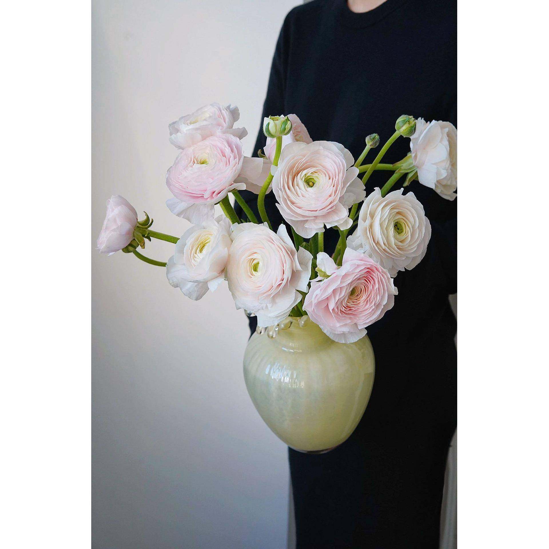 碧轩中古奶油复古玻璃花瓶摆件客厅餐桌水培插简约轻奢装饰品,淘宝优惠券,粉丝福利购,淘宝优惠卷