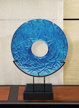 新中式透明树脂圆雕塑摆件客厅入户玄关品电视柜环软装工hy-220艺