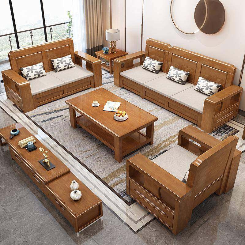 新中式实木沙发客厅组合现代简约木质经济冬夏两用小户型储物家具,淘宝优惠券,粉丝福利购,淘宝优惠卷