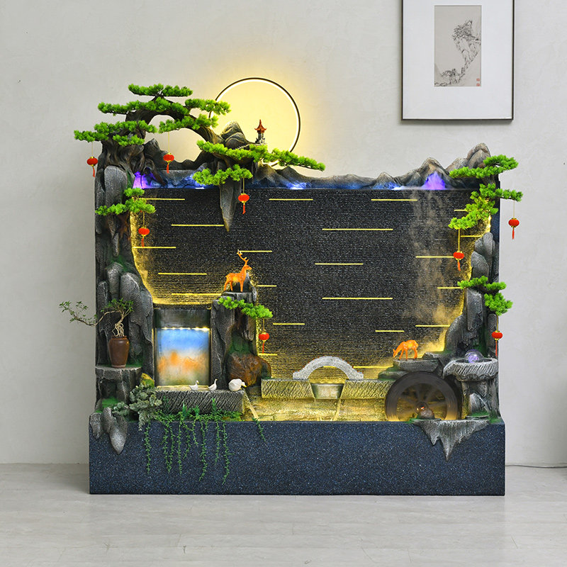 客厅鱼缸水幕墙屏风落地摆件庭院流水墙酒店大堂装饰户外鱼池造景,淘宝优惠券,粉丝福利购,淘宝优惠卷