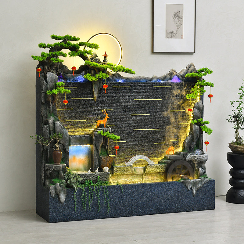 客厅鱼缸水幕墙屏风落地摆件庭院流水墙酒店大堂装饰户外鱼池造景,淘宝优惠券,粉丝福利购,淘宝优惠卷