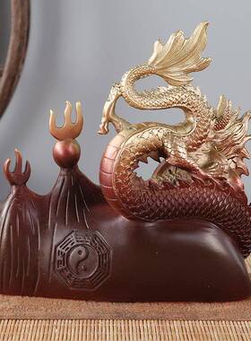 黄铜避火龙厨房西北角火烧天门避火龙摆件铜避火龙