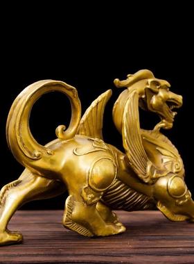 黄铜貔貅玄礼关摆件铜皮图腾貔貅家居客厅摆168饰迁开业礼品乔丘
