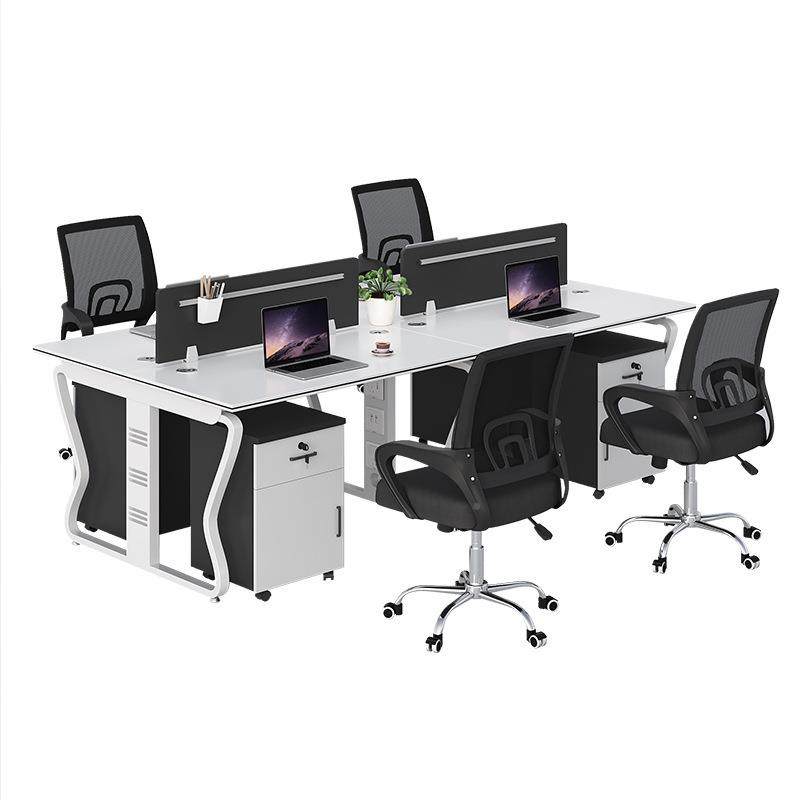 源头位厂员工办桌四人工位职员钢架简约02现代带柜白公色职员工桌,淘宝优惠券,粉丝福利购,淘宝优惠卷