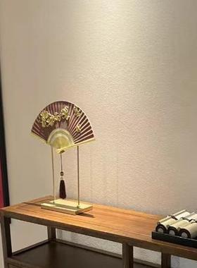 新中禅意扇形摆件高级感软装客DKX厅玄关茶室扇宋美代学子高档饰
