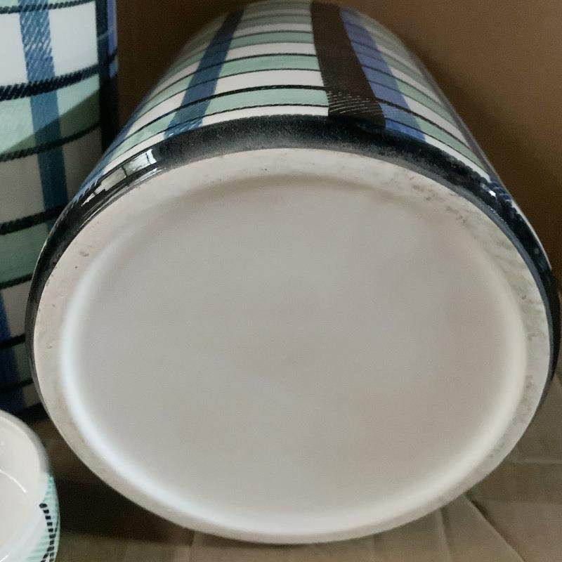 欧式陶瓷花瓶条纹家居摆件插花瓶花器客厅装饰储物罐,淘宝优惠券,粉丝福利购,淘宝优惠卷