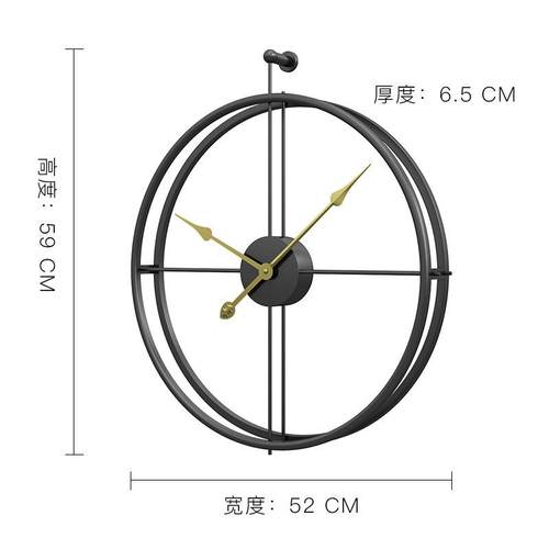 欧式铁艺挂钟客厅个性创意时尚现代简约大气时钟艺术家用卧室挂表 - 图1