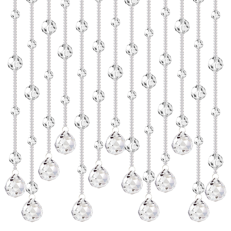 水晶珠帘隔断帘客厅玄关门帘过道装饰家用屏风帘子珠链窗帘免打孔 - 图3