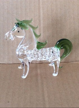 袖珍玻璃十二生肖精品马摆件水晶工艺礼品摆饰生日礼物家居办公摆