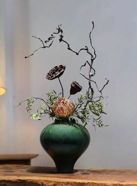 宋式美学小摆件侘寂风宋式美学陶瓷花瓶插花民宿入户玄关摆件新中