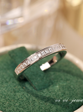 小排钻戒群镶结婚戒指锆石叠戴时尚经典百搭对戒排戒钻闭口女戒