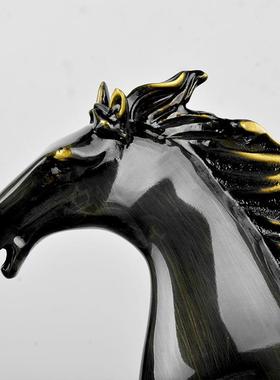 黄铜马摆摆件居装饰乔迁居件办公室大平马桌面轻家奢马到成功黄铜