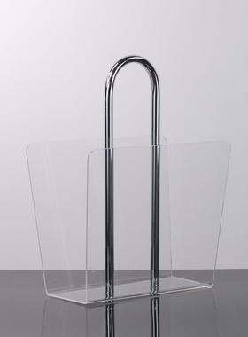 现简书约卧室客厅书房何透明亚克力杂志架篮米兰时尚软装饰EGB几