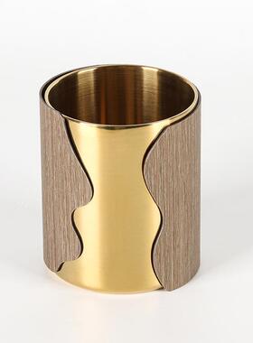 轻奢收纳样笔托盘套艺术仿木纹装饰品UWZ板筒间装书房卧室办公室