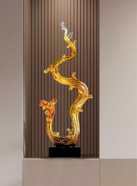 风生水起摆BRD件门轻奢高档入玄关造景户家居客厅电视柜装品饰高