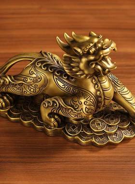 发全黄铜貔貅一VII对家居摆件皮室丘办公批客厅铺装店饰品店铺开