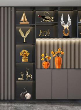 酒柜装饰摆件套装轻品奢柜现办代客厅电视家居公室书柜软装工BJZH