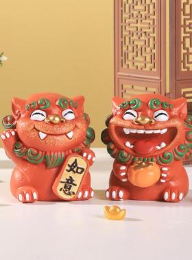 国潮风爷家饰品居桌面R2F9J0摆件中式茶宠创礼意祝福醒狮文创纪狮