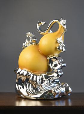 禄新如意葫芦摆件新中式福客厅入户关电视柜酒柜装饰福禄如意家乔