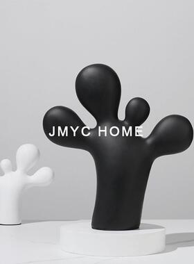 现代家居抽QTC面象仙件人掌摆样间软装售楼处客厅书房壁柜桌装板