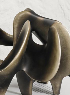 创意金轻色奢镂空摆件树脂工品样板间G25502售楼处客厅艺电视柜桌