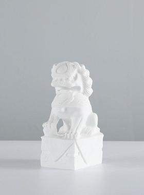 新中树脂白色狮子浮式件样板YQ-H162房间室摆内茶柜雕玄关软装饰