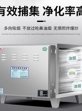 低空油烟净化器商用饭店专用烧烤厨房餐饮静电式小型家用无烟环保