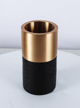 桌现代树脂铝材办公电视桌YC-015柜售楼部书房家居花插摆笔筒面装