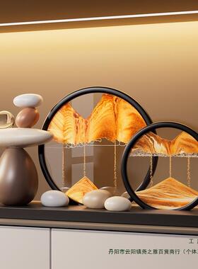 流沙画摆件F9876557感客厅门口玄关电进视柜柜办装公酒室饰品摆件