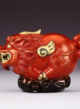 铜欣祥TXXC1118铜吞小貔貅摆件办公室彩桌面财迷你貔貅家居瑞兽摆