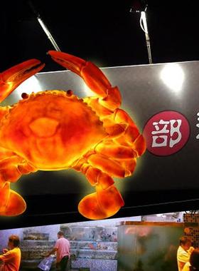 灯户外发光仿玻真大挂螃蟹龙虾模型摆件璃钢PX-8888雕塑造景亮化