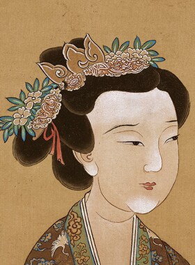 明 唐寅 王蜀宫妓图绢本 客厅装饰画挂画人物画高清艺术微喷装裱