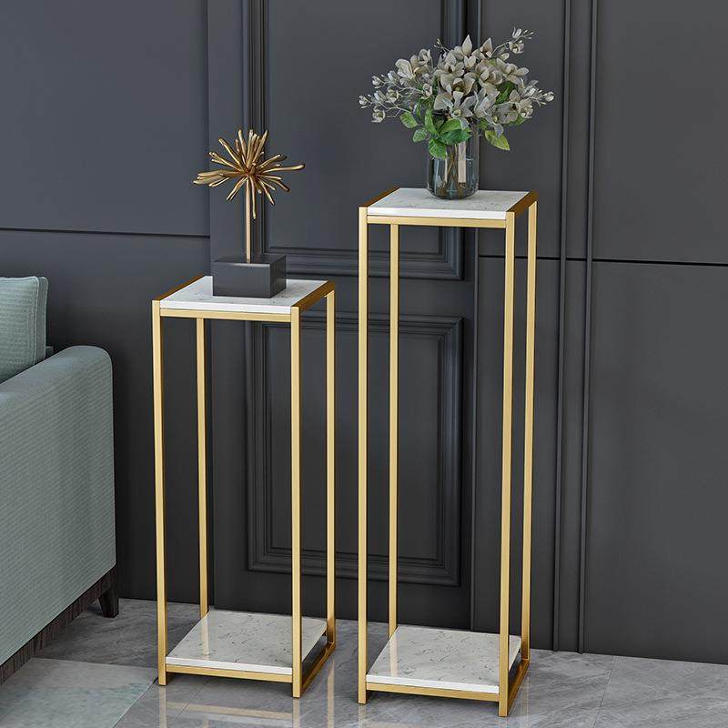 北欧网红简约现代轻奢大理石摆件客厅高档落地式置物架铁艺花架子,淘宝优惠券,粉丝福利购,淘宝优惠卷