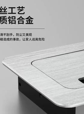 ll铝合金缓冲电脑办公桌面穿线盒孔盖过线盒书桌透气出线走线孔盖