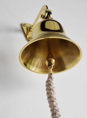 黄铜铃t1806400铛挂吊钟复古门铃啡店墙面壁挂打铃门咖头装钟壁铃
