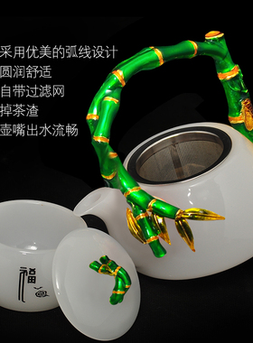 琉璃玉茶具套装客厅茶几电视柜店铺摆件乔迁新居结婚礼物送礼佳品