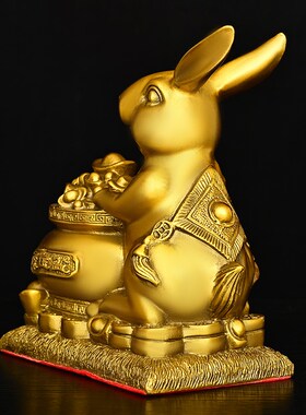 铜兔子摆件十二生肖兔家居客厅办公室装饰工艺品礼品生肖兔摆件